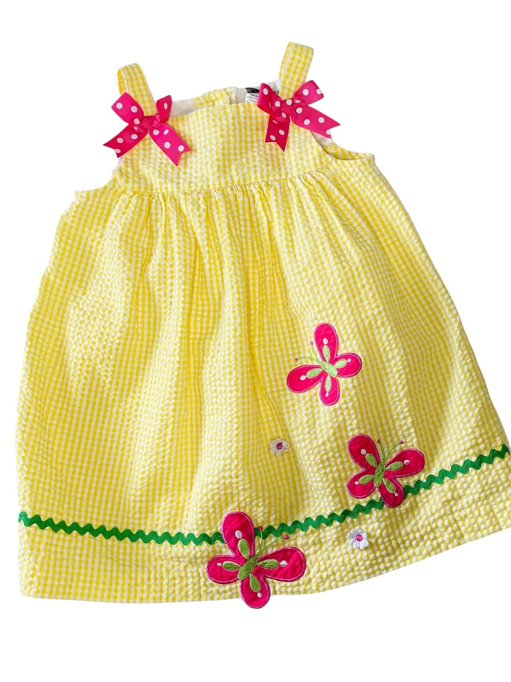 VINTAGE RARE, TOO Girl's Seersucker Flower Dress
